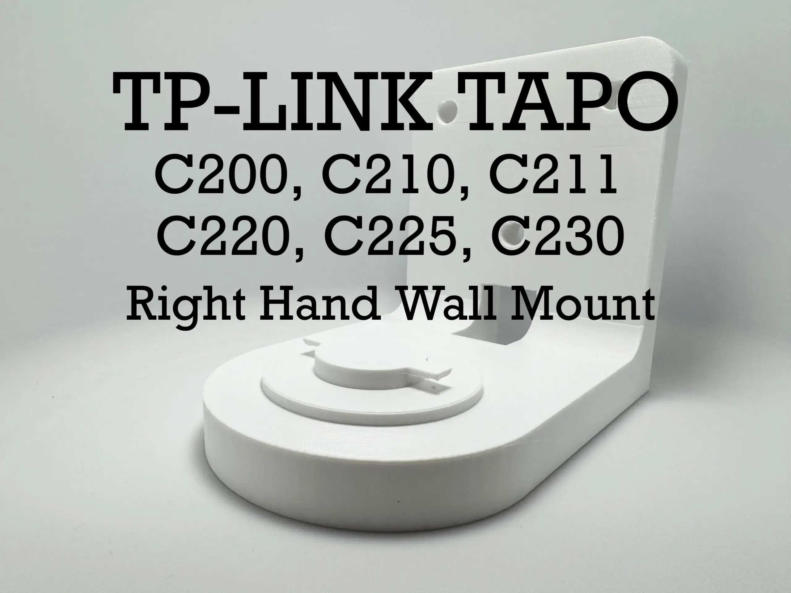 TP-Link TAPO C200, C210, C211, C220, C225, and C230 Camera Right Hand Wall Mount